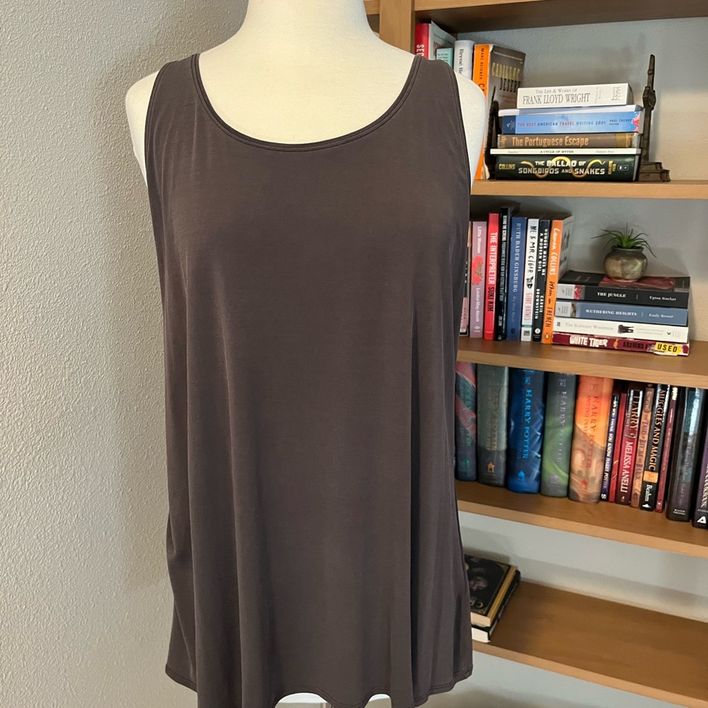 Stretch Silk Jersey Scoop Neck Tank